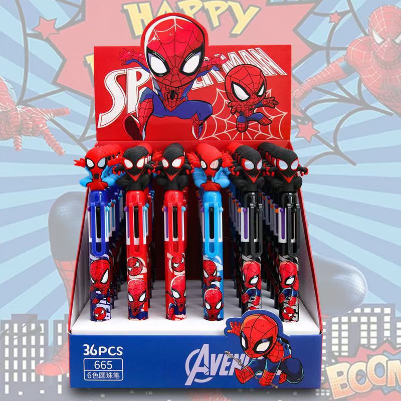 Tactical Pen Tool - 36pcs-Spider Man 6 Colors Ballpoint Pen