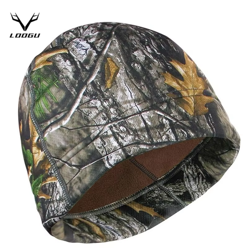 Mens Outdoor Hunting Hats - LOOGU Thermal Camo Fleece Beanie-Windproof Men
