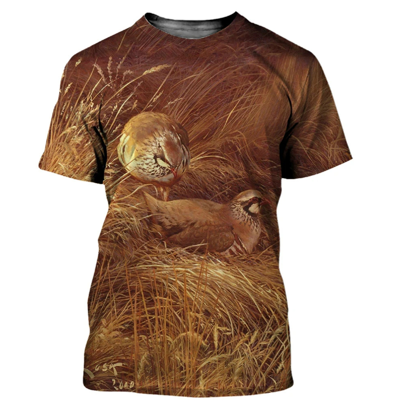 Hunting Quail - Animal Quail 3D Print T-shirt Camouflage