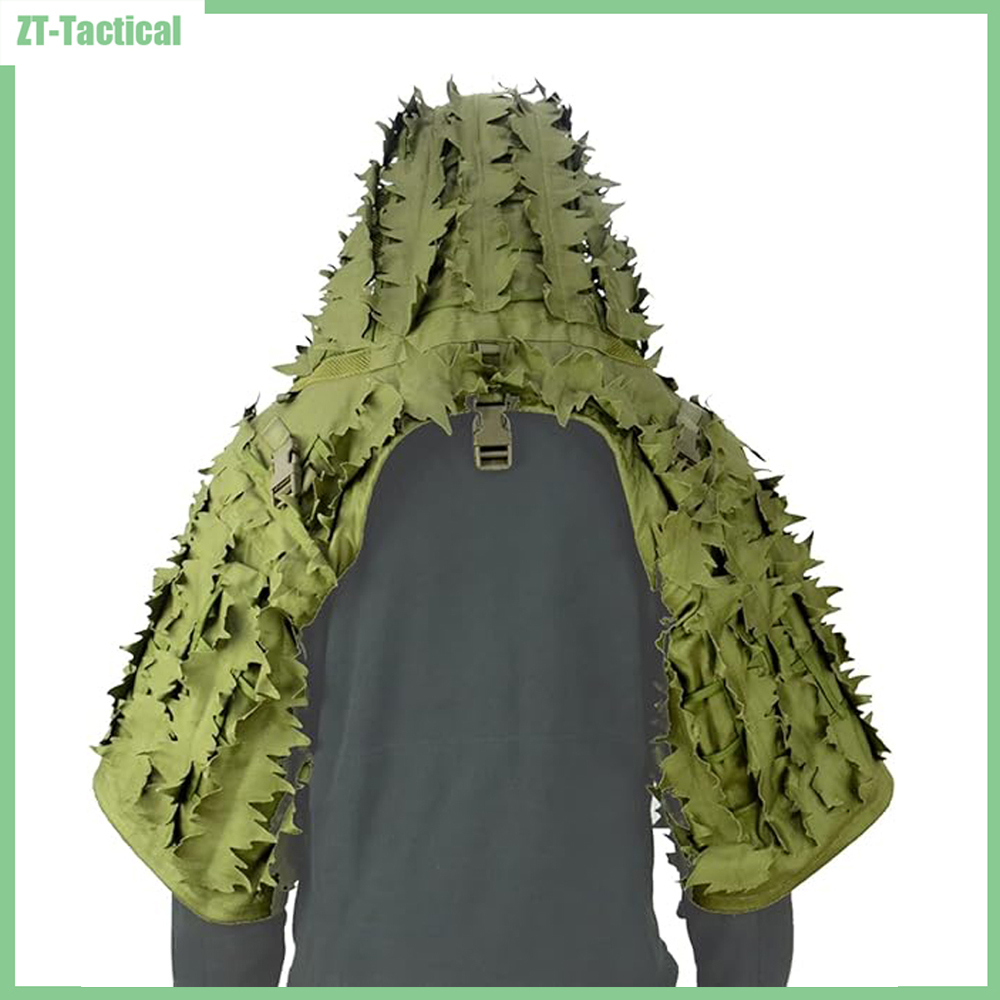Ghillie Suit Woodland - Breathable Sniper Ghillie Hood with Laser-Cut