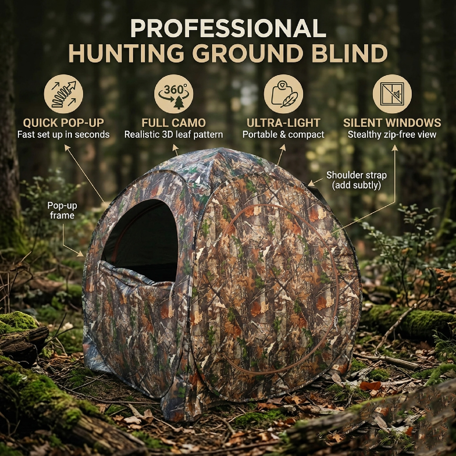 Camouflage Pop-Up Hunting Blin – Hunting & Outdoor Supplies Carterton Reviews Bewertung und Preis