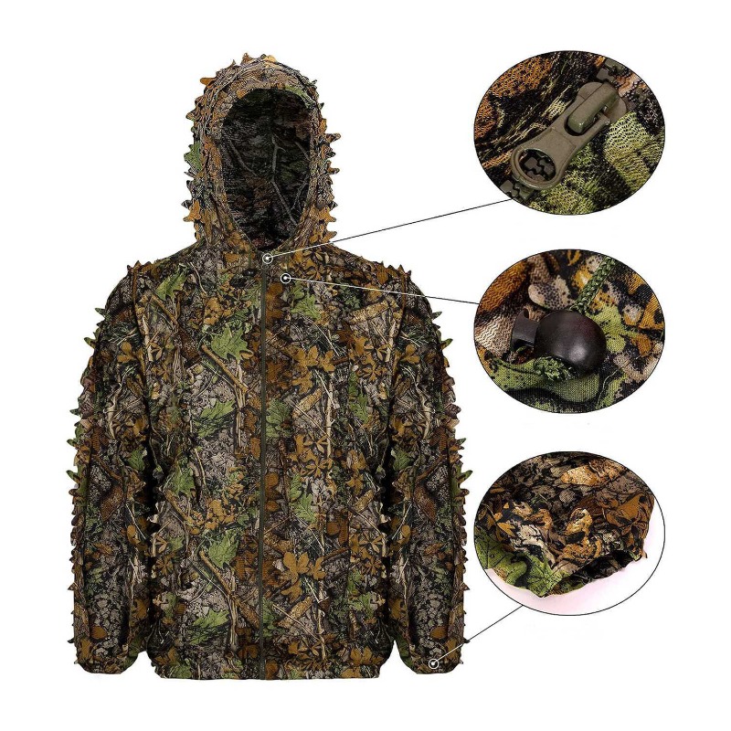 3D  Leafy Bionic Camouflage Hu – Ghillie Suit Woodland Bewertung und Preis
