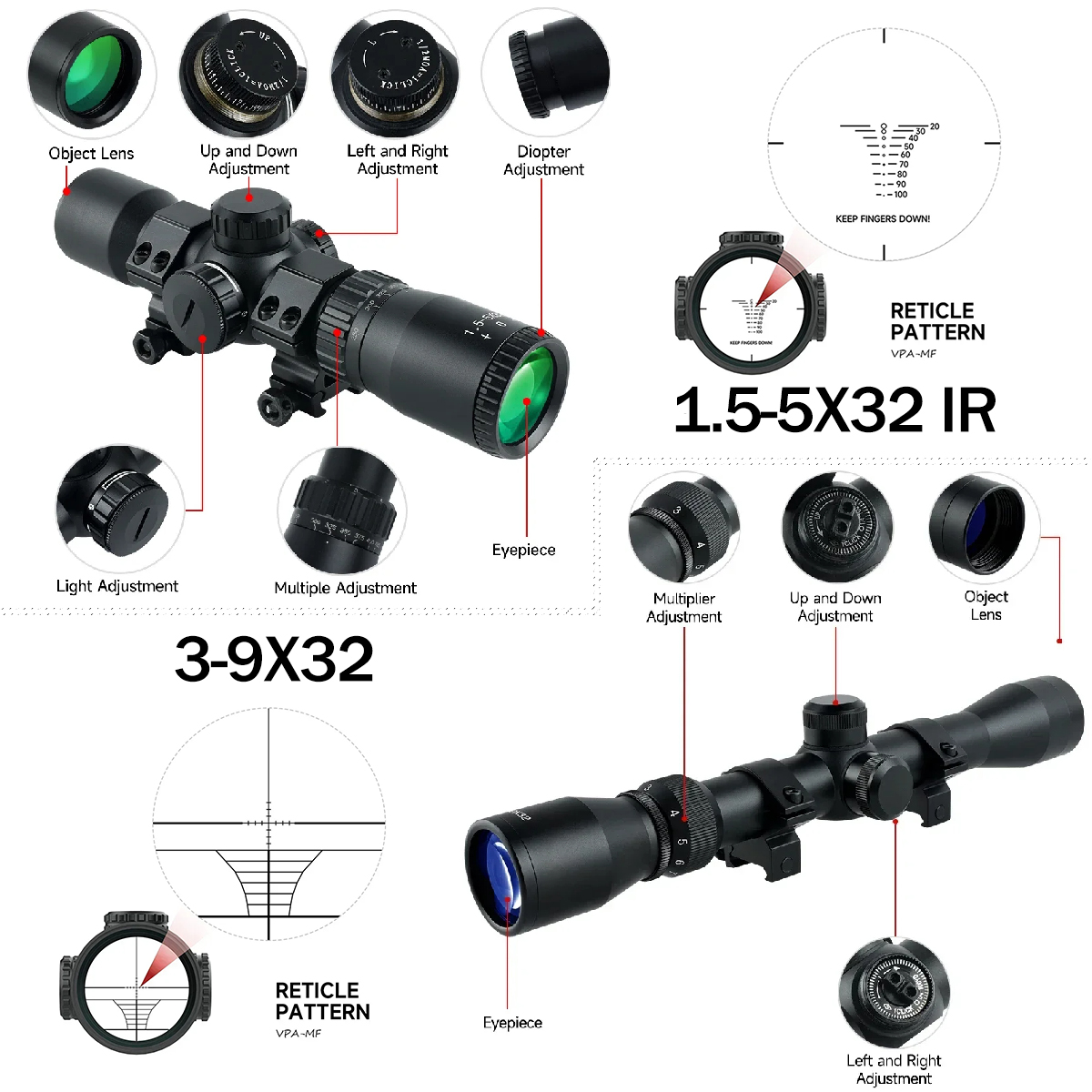Tactical 1.5-5X32 IR 3-9X32 6- – Crossbow Scope Sight Bewertung und Preis
