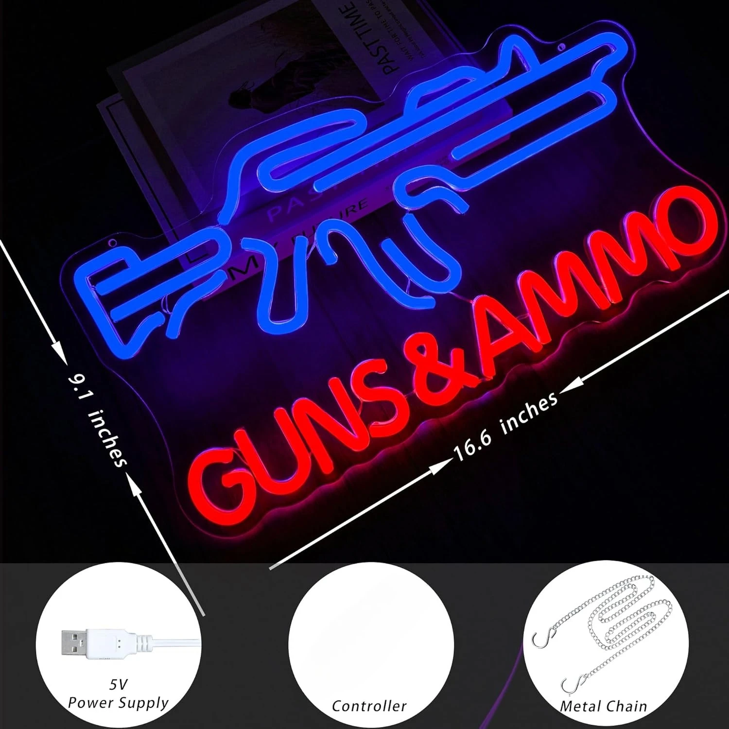 Gun Shop Neon Sign USB Powered – Hunting Outdoor Stores Bewertung und Preis